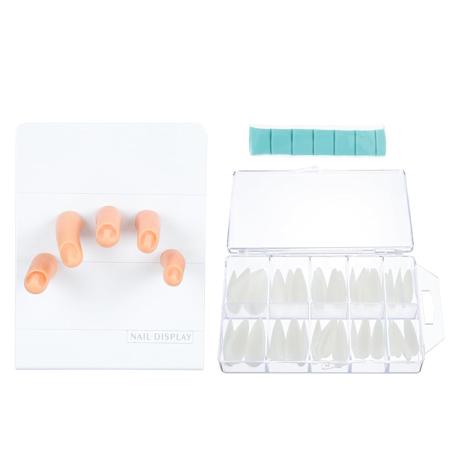 Cabilock Manicure Fake Finger Model Set with Magnetic Bendable Rubber Hand for Nail Art Practice, Salon Nail Art Training Tool for Beginners and Professionals