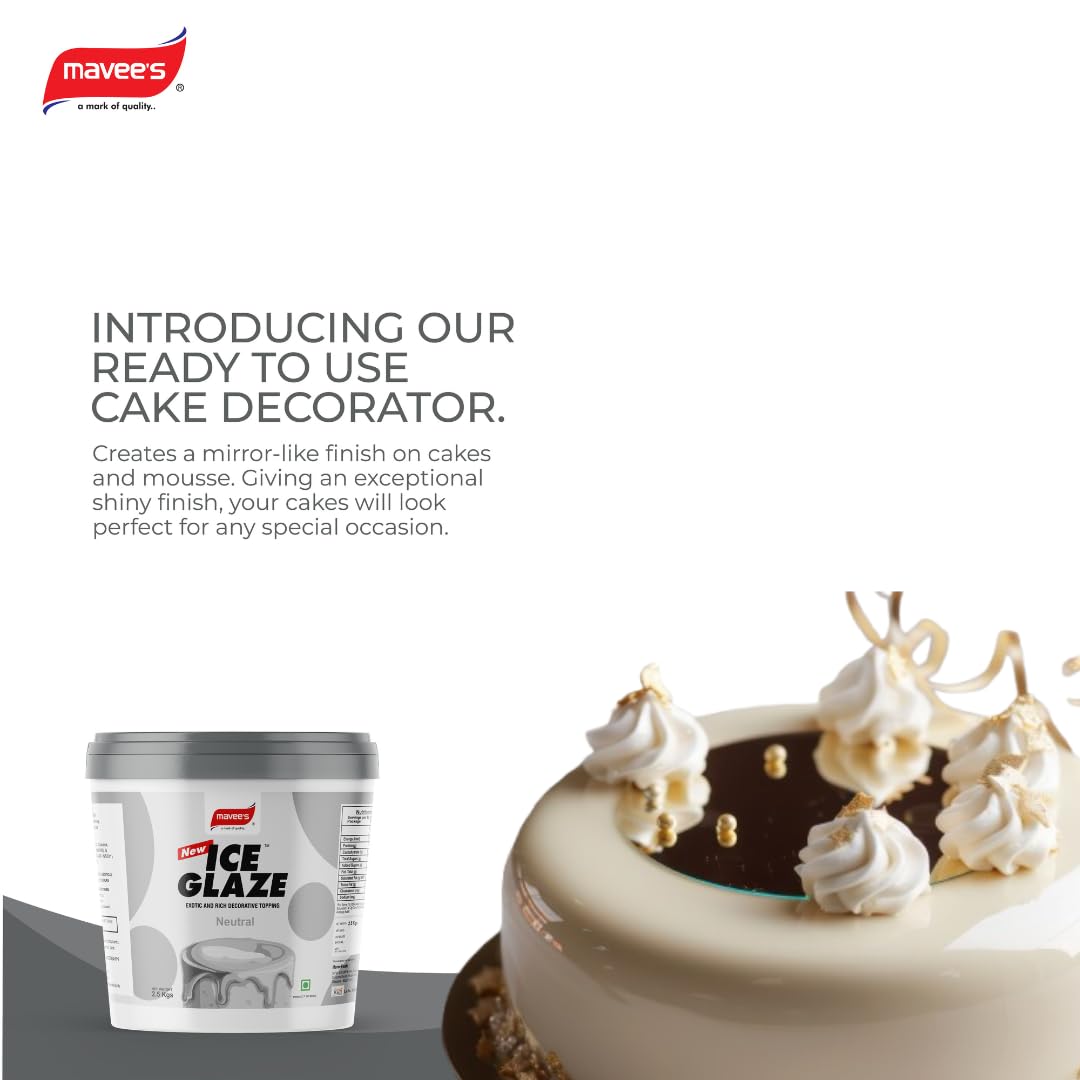 Ice Glaze - Neutral | Premium Gels and Glazing Solutions | Mirror Glaze | Ideal for Cake Icing Decoration & Garnishing | 2.5 Kgs - Image 3 thumbnail