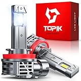 TOPIK Brightest Upgraded H11/H9 Light Bulbs, 40,000LM 800% Ultra-Bright, Real 1:1 Size Direct Replacement, Quick Install, H11/H9/H8 Fog Light Bulb, 6500K White, Pack of 2