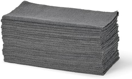 Amazon Basics Mikrofaser-Reinigungstücher, 30.5cm x 30.5cm, Grau, 24er-Pack, für Autos, Lastwagen, Boote, Streifenfreies Trocknen und Polieren