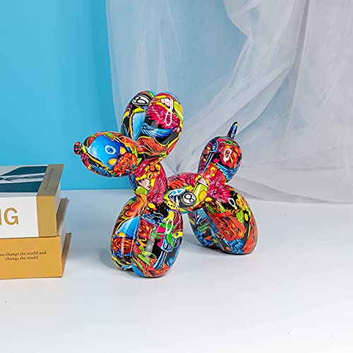 Zyxqq Balloon Dog Sculpture Home Decor, Modern Art Balloon Dog Statue Collectible Animal Dog Figurines Creative Craftwork Home Decoration Accents Resin Crafts For Living Room Desktop Office #TOP4