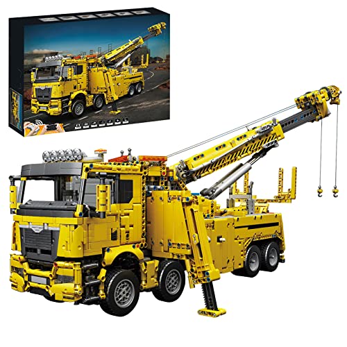Onenineten Technik LKW mit Kran Bausteine , 2.4G/APP RC Straßenrettungsfahrzeug Bausatz Spielzeug Motor und… – Bild 7