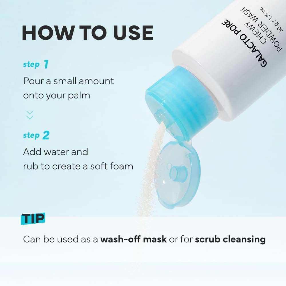 Amazon.com: SAM'U Galacto Pore Chewy Powder Wash, Gentle Enzyme