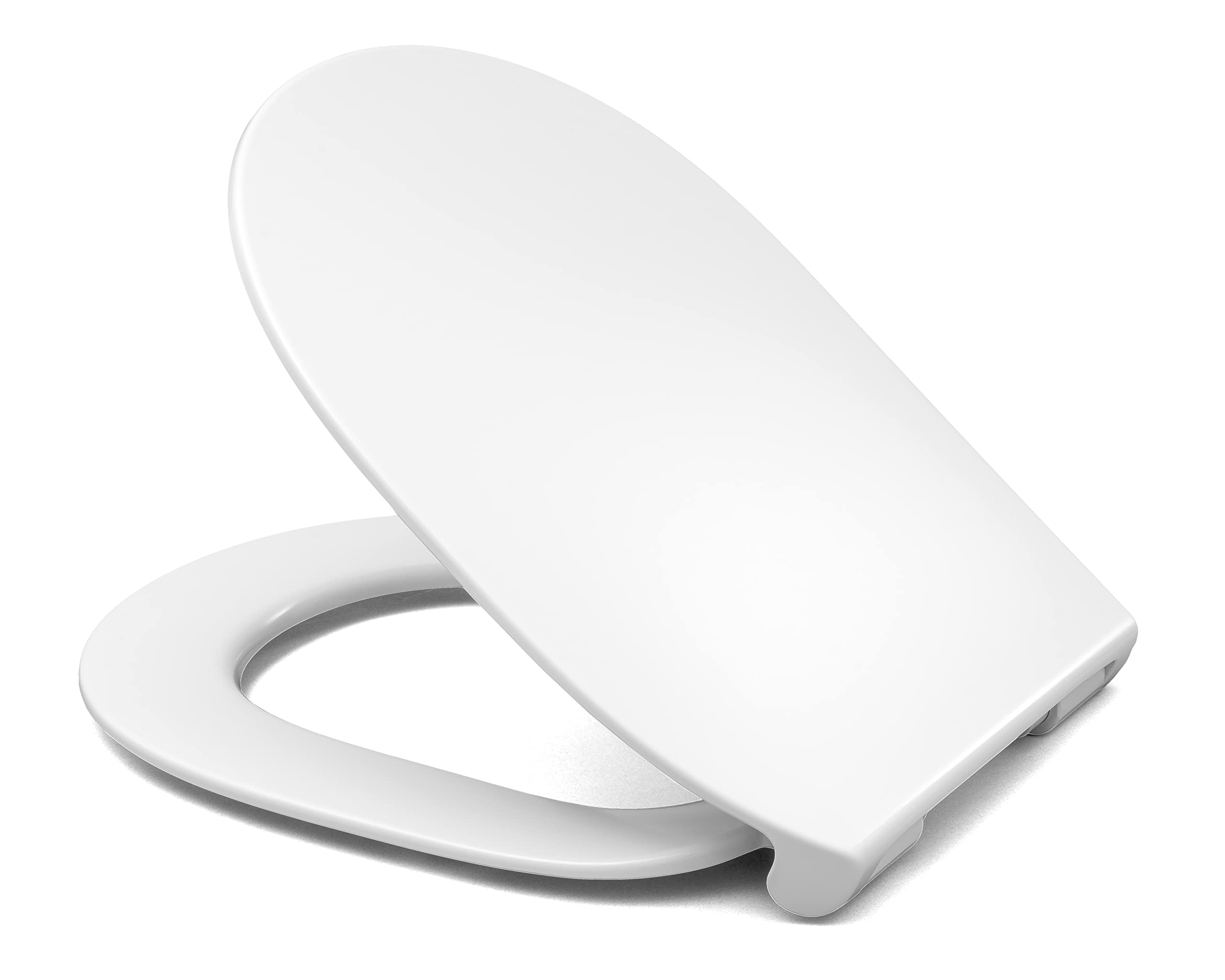 HARO 540784 deska sedesowa Tablas Slim (deska sedesowa biała Alpin, z miękkim zamknięciem + taakeoff, sandwich, płaski kształt, w kształcie litery D, pokrywka/pierścień buforowy)