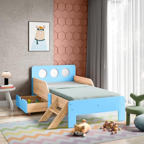 Alex Daisy Engineered Wood Texas Kids Matte Bed with Drawer 1-7 Y...
