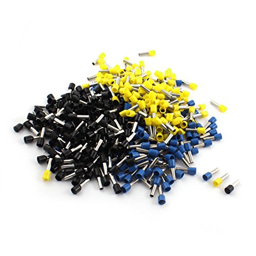 Aexit 480Pcs E6012 Audio & Video Accessories 10AWG Black Yellow Blue Tube Insulated Wire Connectors & Adapters End Connector