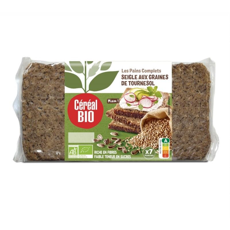 Céréales Bio Gourmandes: Pain complet Seigle & Tournesol 500g - Riche en Fibres - Epicerie Diététique et Nutrition - Le Lot De 3