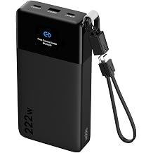NOBIS 222W Super Fast Charging Power Bank 25000mAh, Smart Digital Display & APP Control, Multi-Port for Laptops Phones Tablets, Universal Compatibility Portable Charger