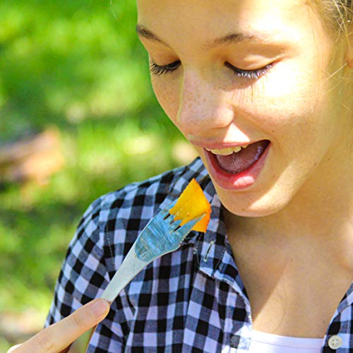 Tapirus 5 Spork Of Steel Utensils Set | Durable & Rust Proof Stainless Steel | Spoon, Fork & Knife Flatware | For Camping, Fishing, Hunting & Outdoor Activities | With Bottle Opener & Carrying Case #TOP3