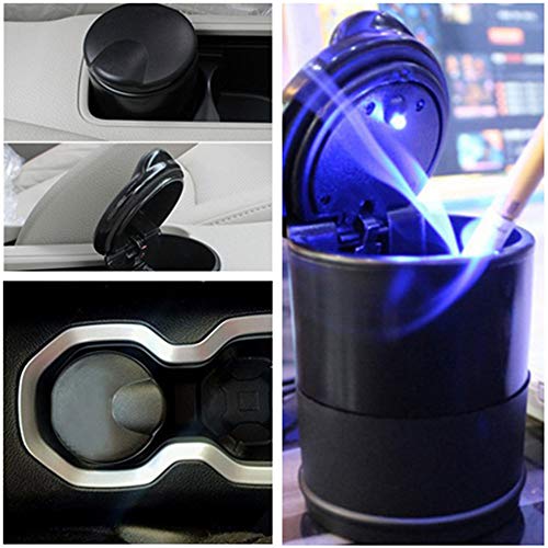 Aisibo Cigarette Smoke Car Ashtray Cup Holder, Led Portable Auto Car Truck With Lid For Office Home Car Ashtray (Black) #TOP6