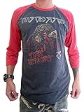 BUNNY BRAND Mens Twisted Sister Stay Hungry Tour'84 Raglan T-Shirt Gray (Medium)