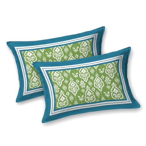 Image of BLOCKS OF INDIA Hand Block Printed 200 TC Cotton Super King Size Bedsheet(106 x 106) (Multi 14)
