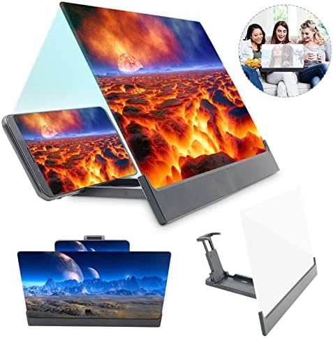 SSZMDLB Display Amplifier Stand Bracket, 12″ Cellphone Display Magnifier Smartphone Cell Cellphone 3D Magnifying Display Display Enlarger for Motion pictures, Movies and Gaming Swimsuit for All Smartphones