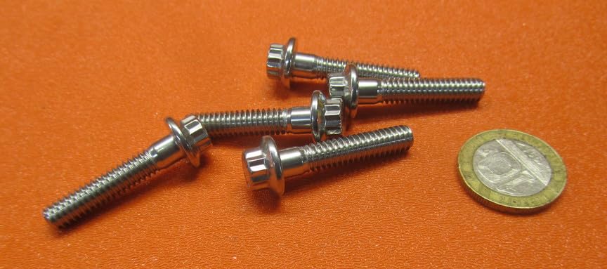 450 Stainless Steel 12 Point PT Bolts 1/4"-20 x 1.25 Length 5 pcs
