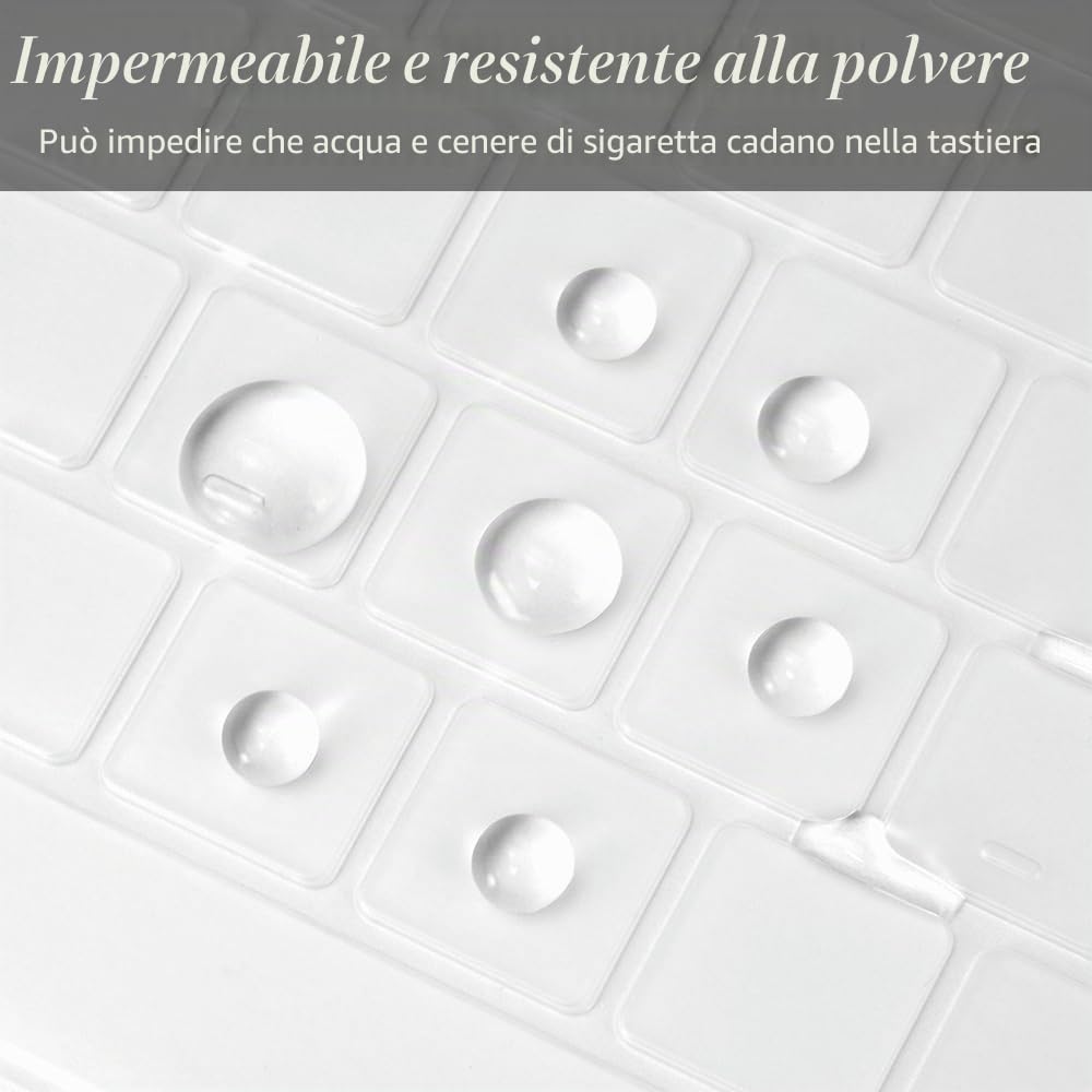 Cover per tastiera per tastiera iMac Magic Keyboard da 24 pollici con Touch ID A2449 Chiave di blocco Chip A2450 M3 M1 Rilasciato nel 2023-2021 Layout UE TPU Protector Skin