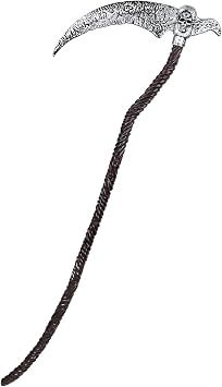 Servllcell Grim Reaper Scythe Prop,Plastic Grim Reaper Staff Costume Accessories,Faux Scythe Blade Halloween Dress Up Party