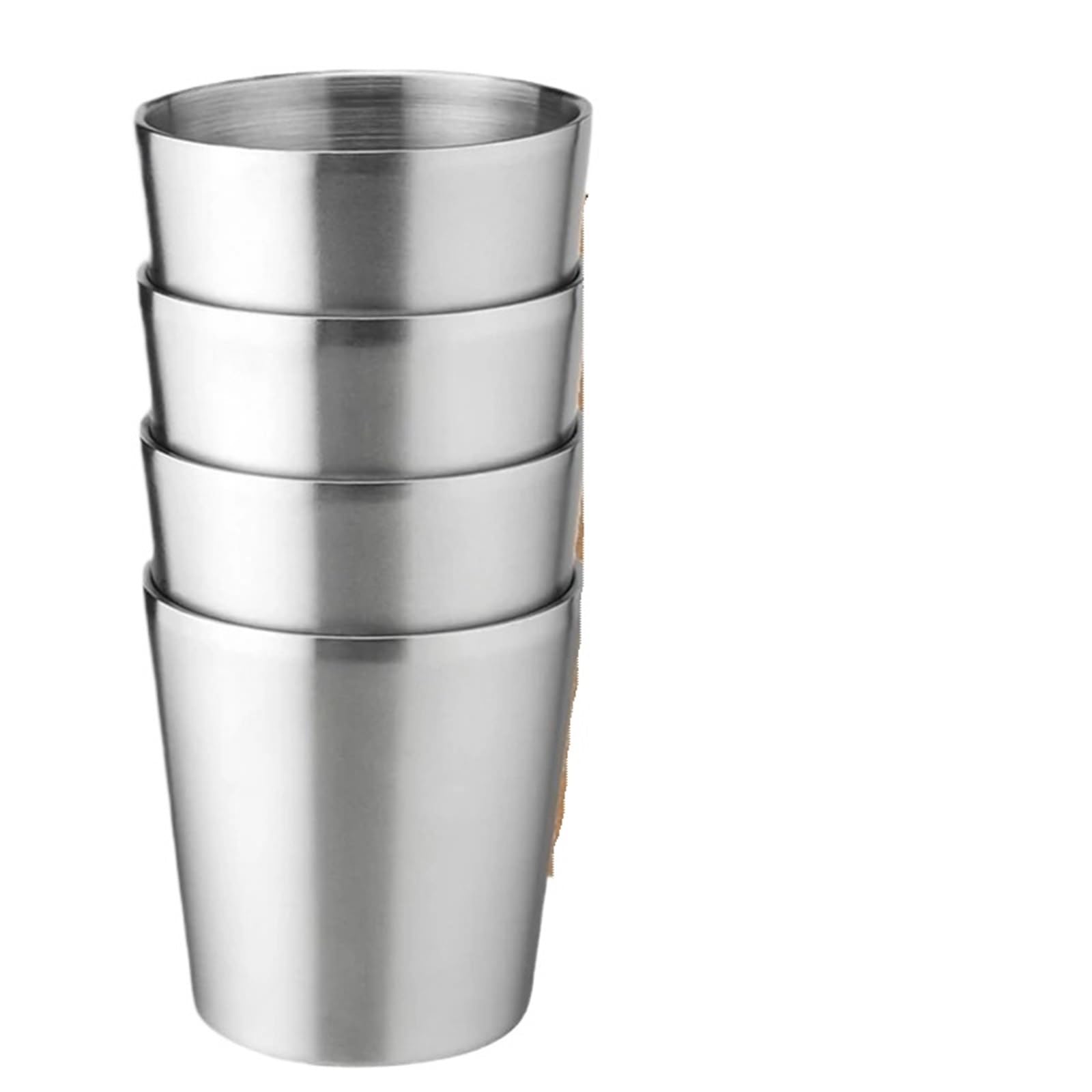 Tazas de acero inoxidable 10oz y 6oz, tazas for acampar, taza Metal reutilizable, vaso for beber doble pared for barbacoa, herramientas for en casa, 4 Uds Para café y bebidas(175ml 6oz)