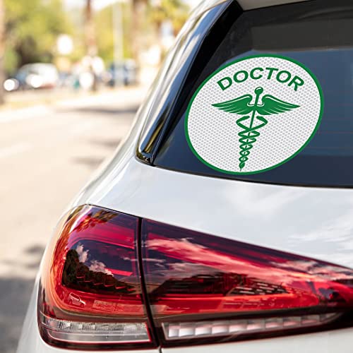 Image of CVANU Doctor Reflective Vinyl Exterior Decal for Vehicle 2pcs (11x11cm) Green cv6