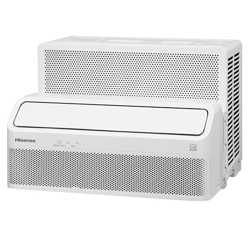 Image of Hisense 8,000 BTU Smart Inverter Window Air Conditioner with Easy Install Bracket, Covers Up to 350 Sq Ft, Ultra-Slim Profile, 3 Fan Speeds, 700W, Smart controls, 4‑Way Air Direction - HLAW0825TW
