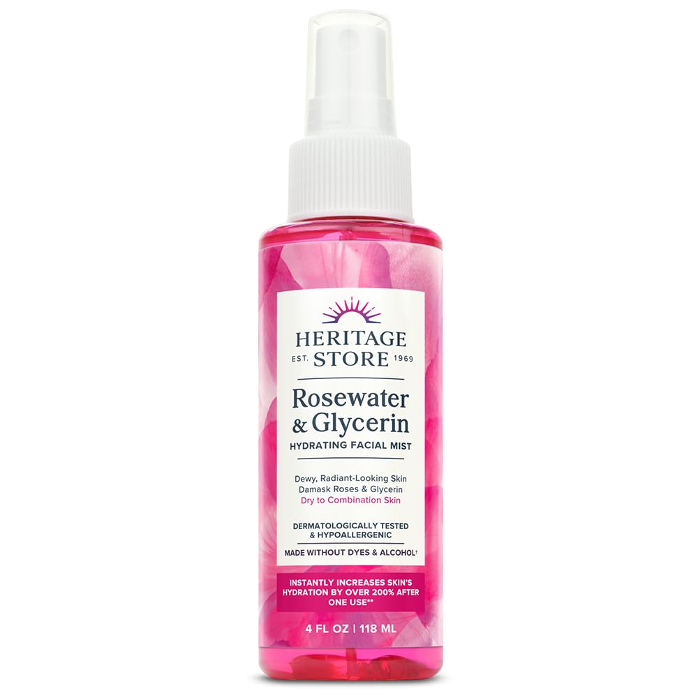 Heritage Products Rosewater & Glycerin, 4 Ounce