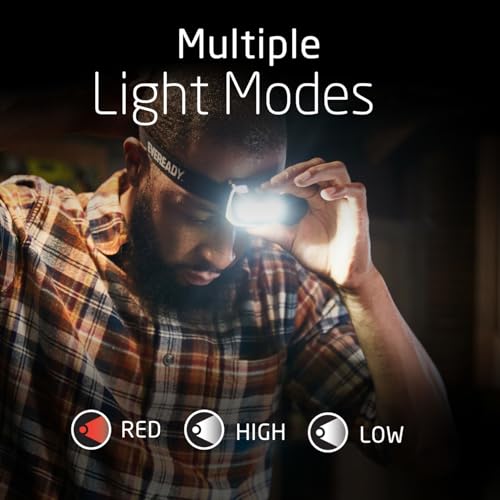 Image of Rechargeable LED Headlamps by Eveready (2-Pack), IPX4 Water Resistant Head Lights for Running, Camping, Emergency, Outdoors (USB Cable Included),Black (2-Pack),Adjustable