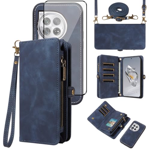 Étui OnePlus 12 5G protection verre trempé et pochette fermeture éclair