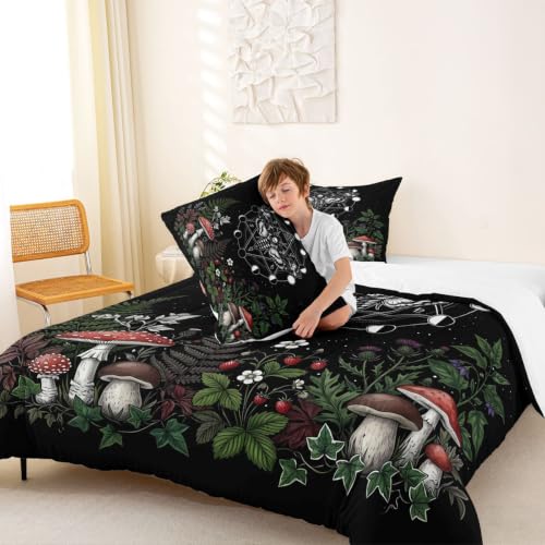 Image of Feelyou Boho Moth Bedding Set Toddler Size for Kids Boys Girls