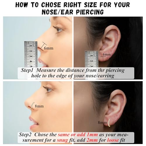 SmileBelle 14K Gold Hinged Nose Rings Hoop for Women 20G, 316L Surgical Steel Clicker Septum Ring, Hoop Huggie Earring for Upper Lobe Cartilage Helix Piercing Jewelry (8mm, 6mm,10mm)4