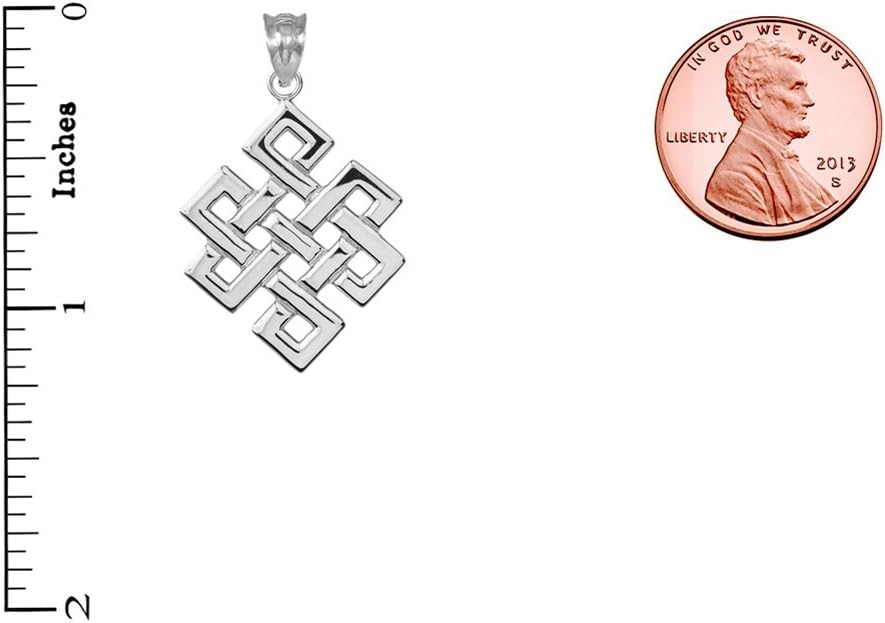 Claddagh Gold Fine Sterling Silver Japanese Endless Knot Pendant - Image 2