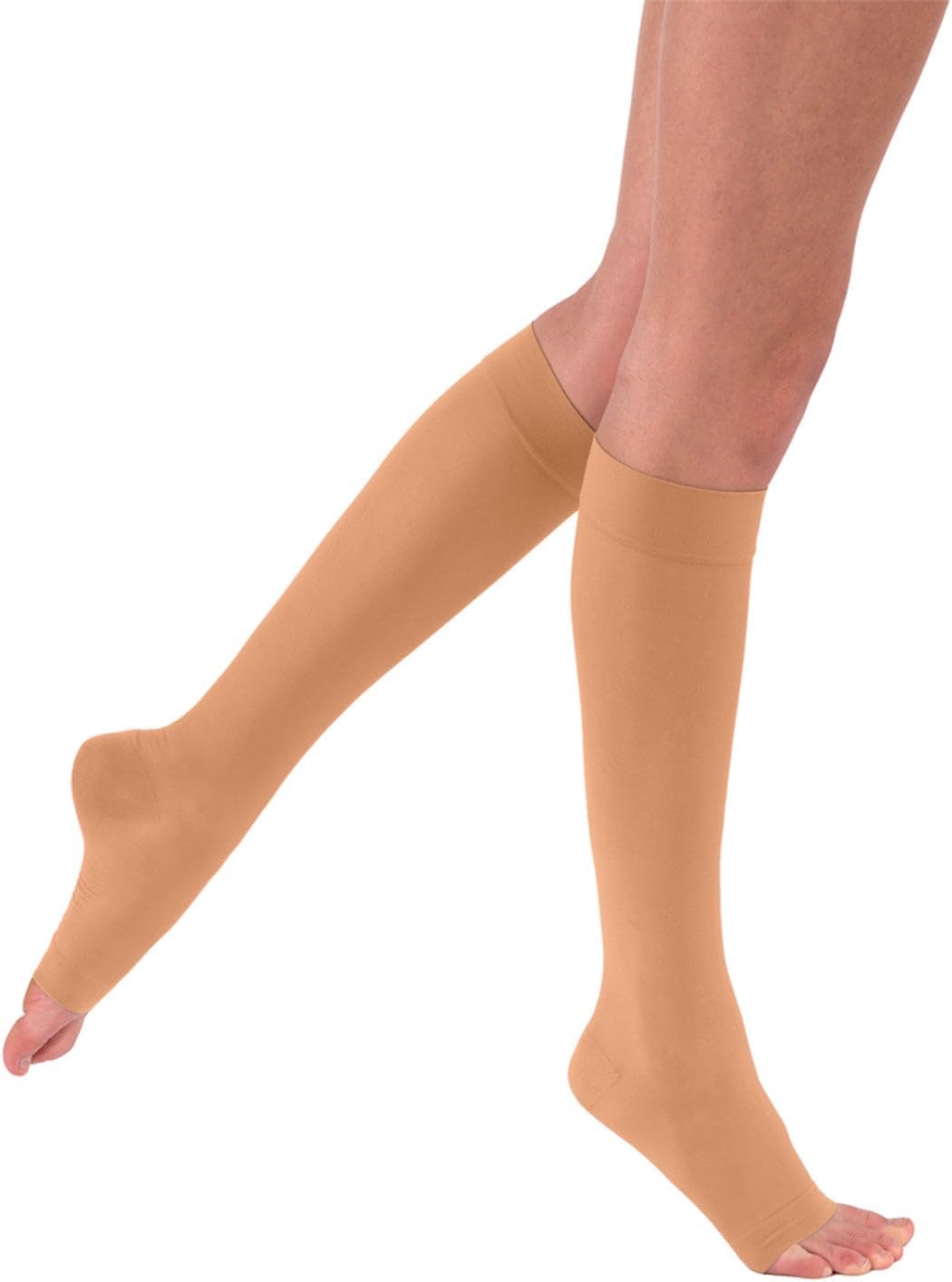 JOBST UltraSheer Knee High 15-20 mmHg Compression Stockings, Open Toe, X-Large, Sun Bronze