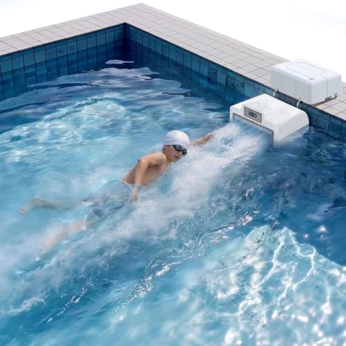 Swimming Pool Current Machine for In-ground Pool, Swim in Place Trainer - 1-9 Grade Adjustable Current Swim Jet for Outdoor Swimming Pool Exercise, Fitness & Family Fun