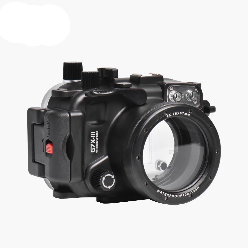 Sea frogs Underwater Camera Housing Compatible with Canon G7X Mark III 40m/132ft Maximum Diving Depth Waterproof Camera Case for Diving, Surfing, Rowing