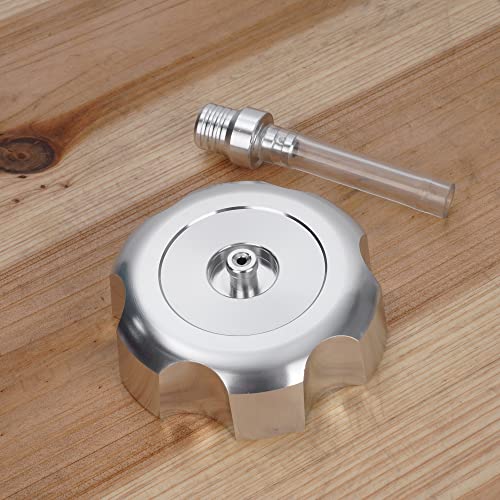 Fuel Cap Cnc Billet Gas Tank Cap With Anti-Leak Vent Tube Fits For 50Cc 70Cc 90Cc 110Cc 125Cc Coolster Taotao Kazuma Sunl Jcl Roketa Atv Quad 4 Wheeler-Silver #TOP3