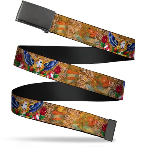 Buckle-Down Men's Web Belt Tattoo Johnny Blonde, Multicolor, 1.5