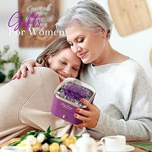 NEWNOVE Preserved Real Purple Rose with Angle Wings Necklace, Forever Flowers Gifts for Mom Grandma Wife Girlfriend, Anniversary or Birthday Gifts for Her Women NEWNOVE Preserved Real Purple Rose with Angle Wings Necklace Forever Flowers Gifts for Mom Grandma Wife Girlfriend Anniversary or Birthday Gifts for Her Women