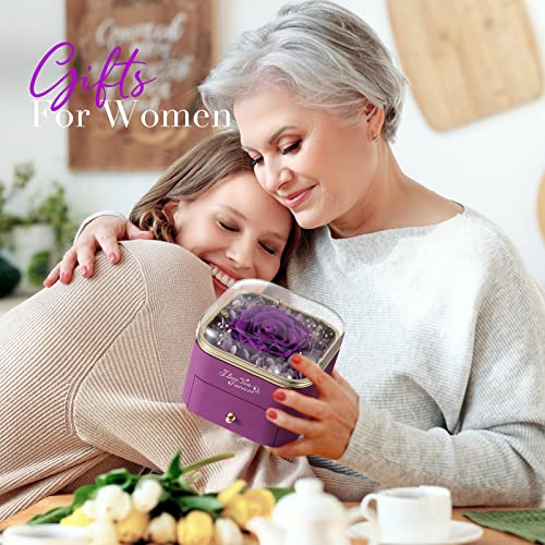 NEWNOVE-Preserved-Real-Purple-Rose-with-Angle-Wings-Necklace-Forever-Flowers-Gifts-for-Mom-Grandma-Wife-Girlfriend-Anniversary-or-Birthday-Gifts-for-Her-Women NEWNOVE Preserved Real Purple Rose with Angle Wings Necklace Forever Flowers Gifts for Mom Grandma Wife Girlfriend Anniversary or Birthday Gifts for Her Women