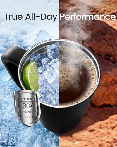 Image of Renoj Insulated Mug 100% Spill Resistant Insulated Water Bottle for Iced Coffee & Hot Drinks - Fits Car Cup Holder, Ideal Gift, 2 Straws & Silicone Boot - FlexSlide White 32 oz