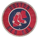 Red Sox 12" Circle with State and Team Logo Wood Sign