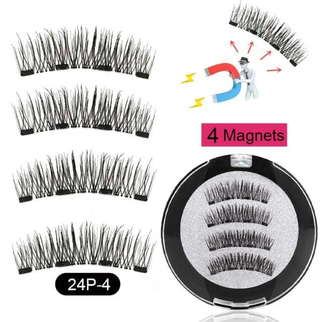 Miniatura 3 de Pestañas postizas, succión magnética, reutilizable, sin fragancia, 1 par, 24P