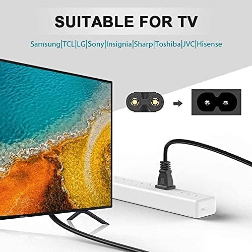 Image of WeFly 1.5 Meter 2 Pin 90 Degree Power Cord Cable 18AWG for Laptop Adapter, Camera, Printer, Charger Black (1.5 Meter 2 Pin)