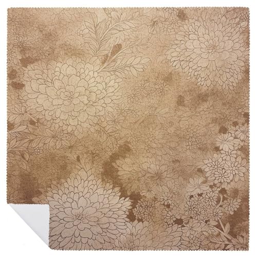 Servilletas de Tela con Diseño Floral Dorado Cuadradas 47.5x47.5 cm miniatura 6