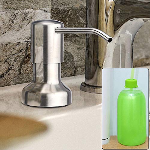 Sink Soap Dispenser For Kitchen Sink Extension Tube Kit, Stainless Steel, 39 Inches Tube Connects Directly To Soap Bottle, No More Refills, Dish Soap And Hand Soap Lotion, Countertop (Brushed Nickel) #TOP4
