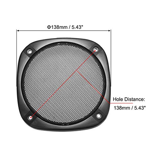Uxcell Speaker Grill Cover 5 Inch 138Mm Mesh Decorative Square Subwoofer Guard Protector Black #TOP1