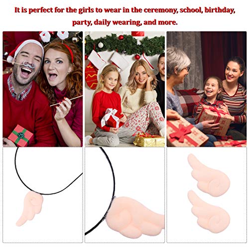 Lurrose 3 Peças de Grampo de Cabelo de Asas de Anjo de Pelíºcia E Tiara Fofas Presilhas de Cabelo Ad