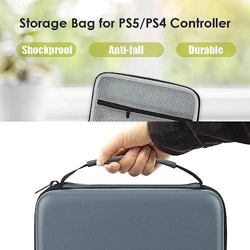 Bolsa Dupla Compatível Com Controles PS5 PS4 Nintendo Switch Pro XBox Cinza Com Alça de Mão em EVA R