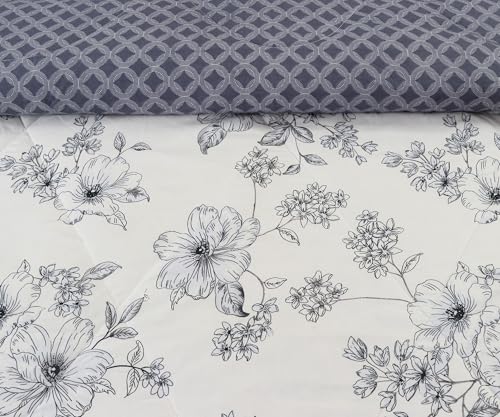 Image of Florida Microfiber Floral Double Bed Comforter | 220x240 cm | 180 GSM | Soft Reversible Lightweight Comforter for All Seasons