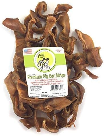 Sancho & Lola's 1 LB Pig Ear Strips for Dogs - Slow Roasted Grain-Free, Rawhide-Free, Natural Healthy Dog Treats, Loaded with Collagen,…