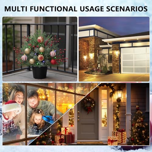Macetero de Navidad para exteriores con estaca para árboles artificiales 5