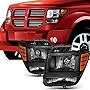 AKKON - For 2007 2008 2009 2010 2011 Dodge Nitro Black Headlights Headlamps Left & Right Side Assembly