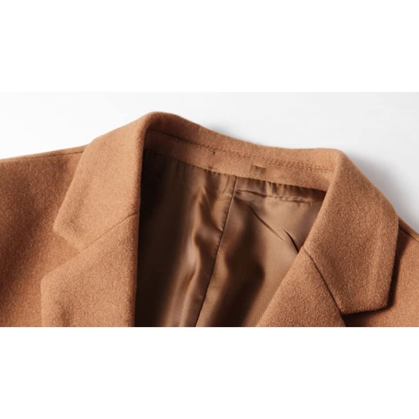 Autumn and Winter Mid-Length Youth Business Tweed Trench Coat Casual Coat Jacket(XL Code)2